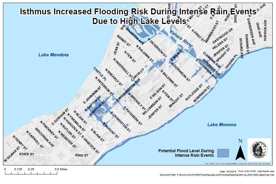 Map of potential flood areas